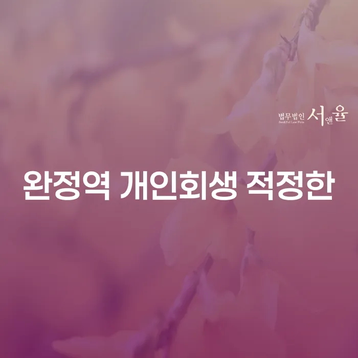 완정역 개인회생 적정한